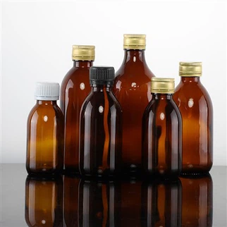 Bouteille de sirop liquide oral marron