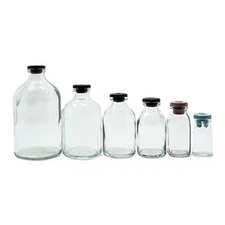 Flacon en verre moulé transparent